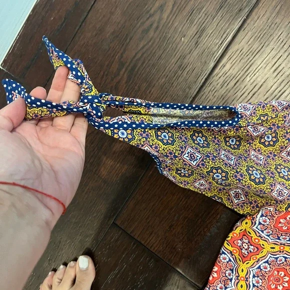 Maeve Anthropologie Pink and Brown Tiered Sundress - Picture 4 of 7